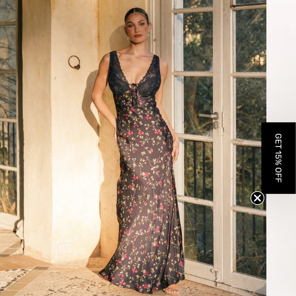 Petal & Pup Floral Maxi Dress - Black and Pink